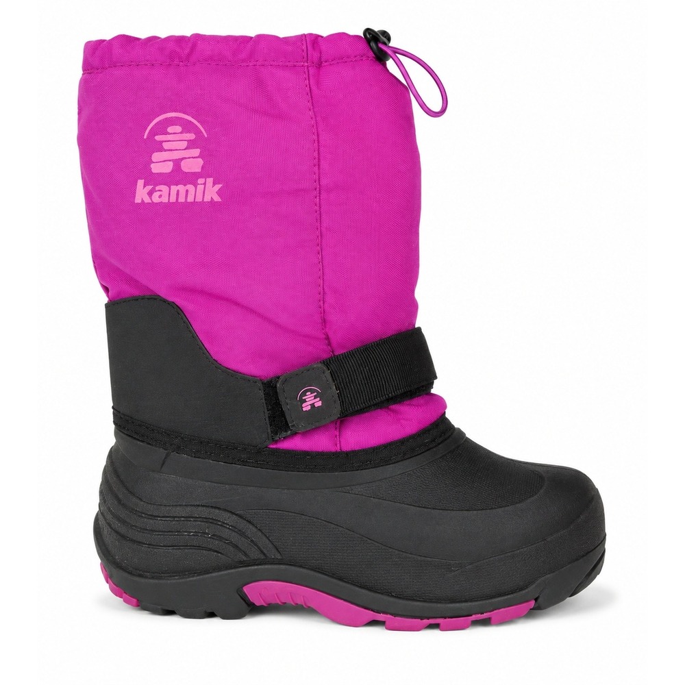 Kamik Size 4 Kids Snow Boots Pink Magenta Black Waterproof Winter Outdoor